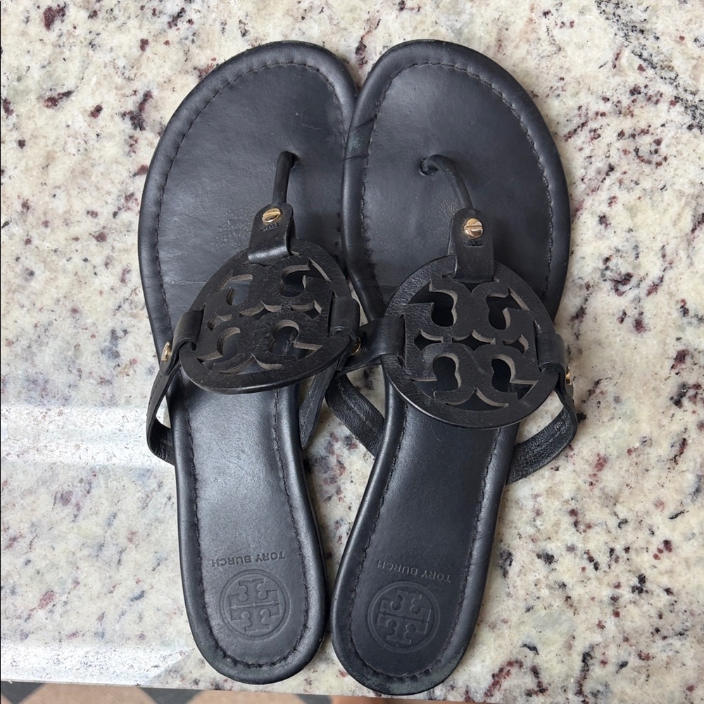 Tory Burch Black Leather Sandals